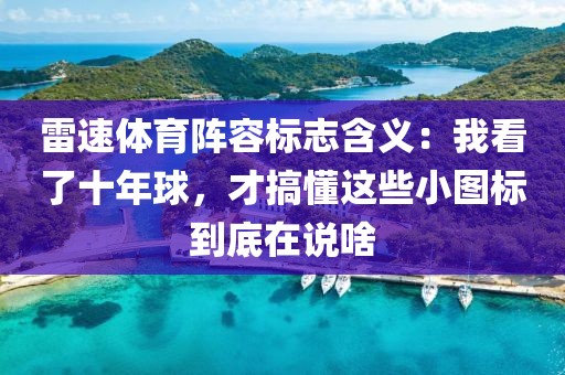 雷速体育阵容标志含义：我看了十年球，才搞懂这些小图标到底在说啥
